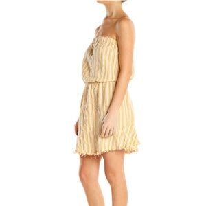 Cloth & Stone Anthropologie Striped Strapless Dress L